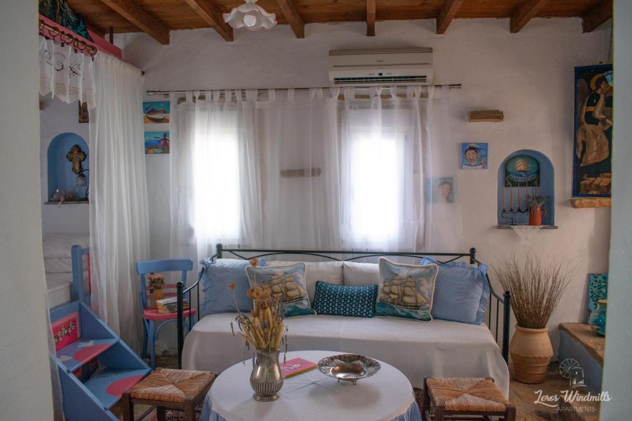Leros Windmills Apartman Pandéli Kültér fotó