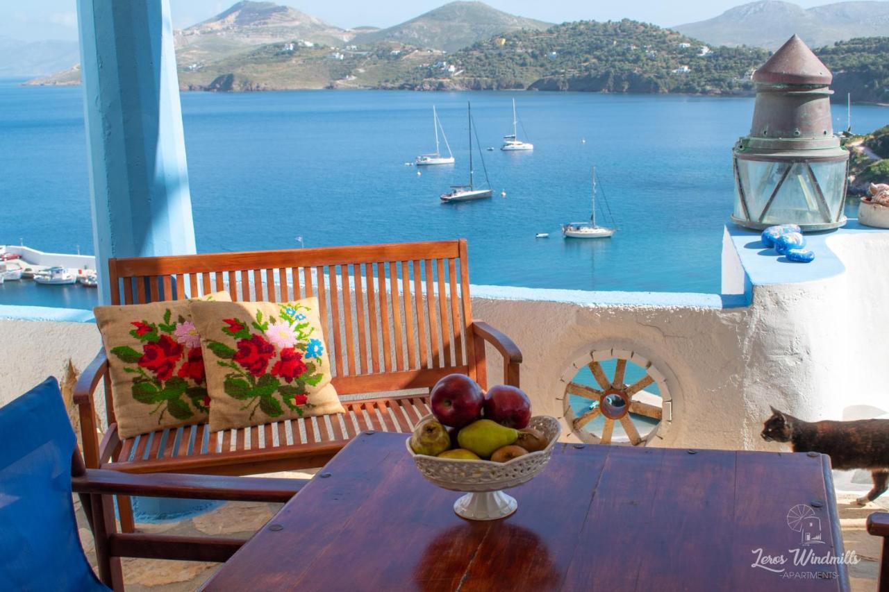 Leros Windmills Apartman Pandéli Kültér fotó