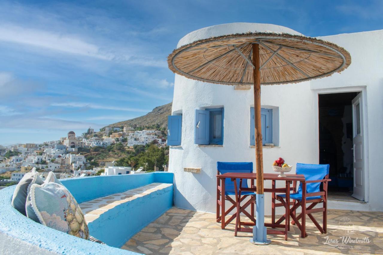 Leros Windmills Apartman Pandéli Kültér fotó