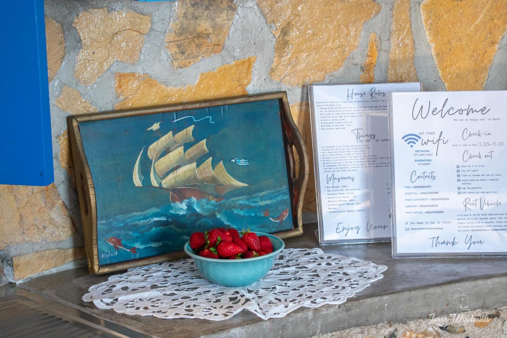 Leros Windmills Apartman Pandéli Kültér fotó